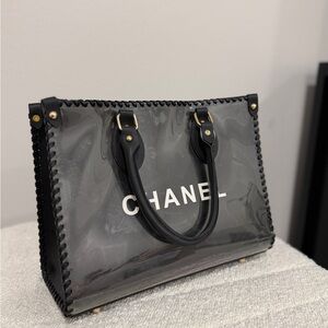 Custom Black Clear PVC Tote Bag